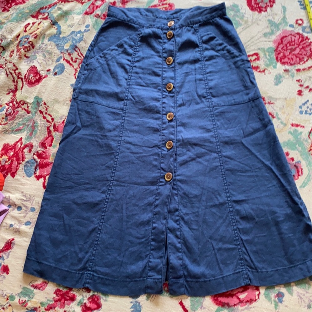 Midi button front skirt